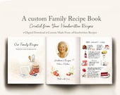 Custom Illustrated Family Recipe Book from Handwritten Recipes | Personalized Digital Cookbook | Heirloom Family Keepsake