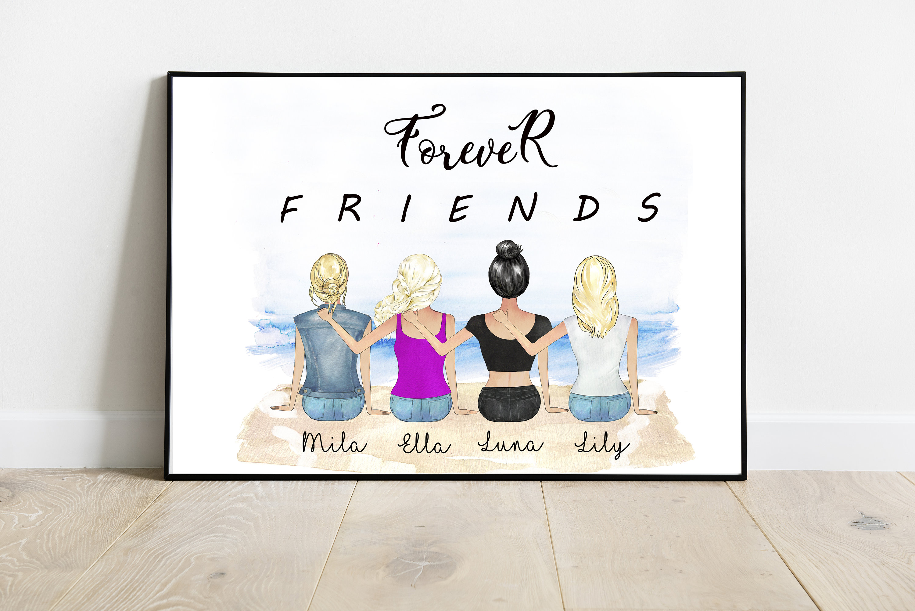 Custom Best Friend Portrait Best Friend Portrait Etsy