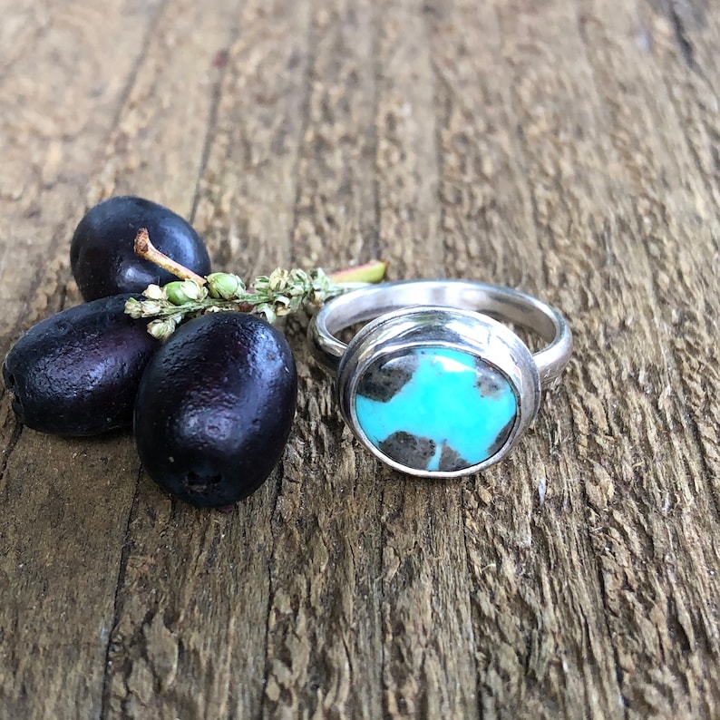 Campitos Turquoise and Sterling Silver Stacker Ring