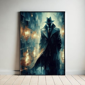 Vertical Poster Wall Art, Rorschach Watchmen Fan Art, Moody Rain Painting, Matte Print, Room Decor, Home Office Decoration