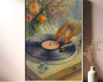 Impresión de vinilo de Messy Coquette: arte impresionista romántico con flores, decoración de pared con estética musical femenina, arte mural romántico vintage
