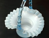 Fenton Blue Opalescent Milk Glass Basket