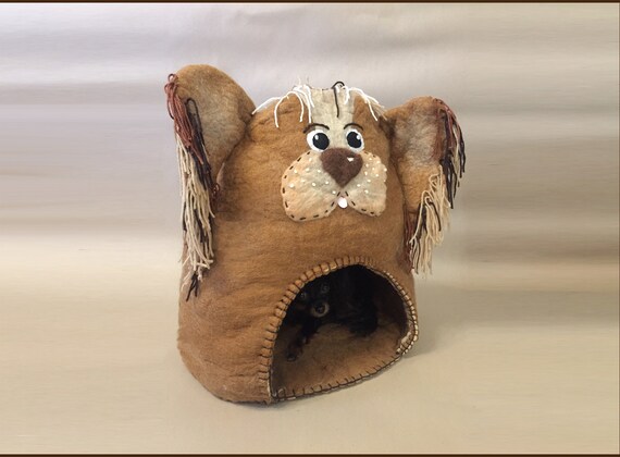 Our felted cat or dog bed is a perfect modern piece of pet bed furniture Felted warm Halloween cat nap cocoon from natural merino wool Our felted cat or dog bed is a perfect modern piece of pet bed furniture Felted warm Halloween cat nap cocoon from natural merino wool