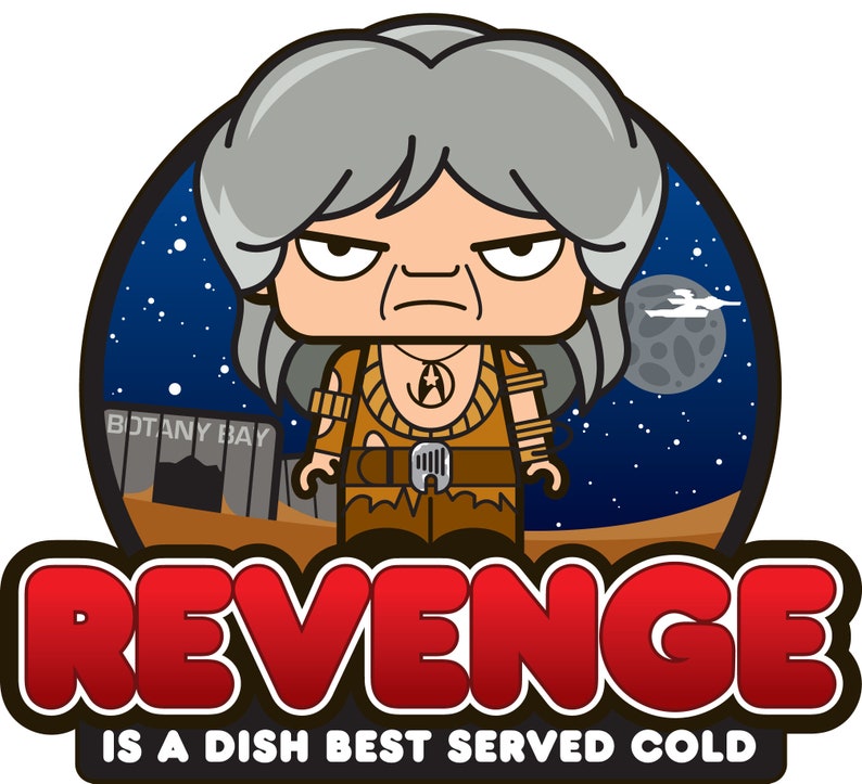 Iconz REVENGE is a Dish Best Served Cold Star Trek The Wrath of Khan Vintage SciFi Tv Series Printed Tee Shirt Iconz Tee Shirt