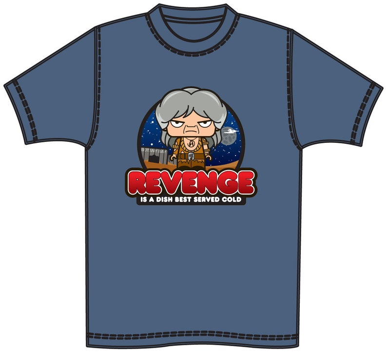 Iconz REVENGE is a Dish Best Served Cold Star Trek The Wrath of Khan Vintage SciFi Tv Series Printed Tee Shirt Iconz Tee Shirt