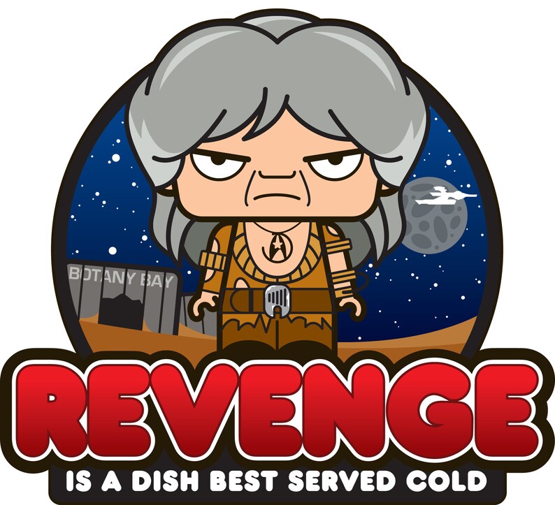 Iconz REVENGE is a Dish Best Served Cold Star Trek The Wrath of Khan Vintage SciFi Tv Series Printed Tee Shirt Iconz Tee Shirt