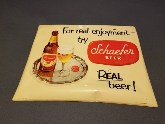 Vintage Schaefer Beer Mat Rare Schaefer Beer Mat Schaefer Bar Etsy
