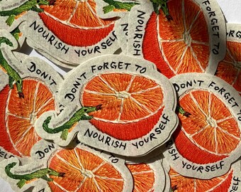 Lizard orange meme self care reminder Vinyl Sticker