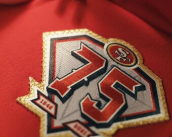 LOTS 2pcs SAN FRANCISCO 49ers 75th Anniversary logo Iron on Patch 4" LOTS 2pcs SAN FRANCISCO 49ers 75th Anniversary logo Iron on Patch 4"