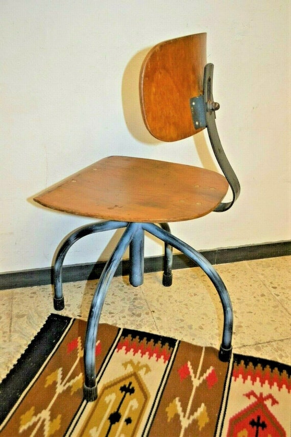 VINTAGE 50er Werkstatthocker Drehhocker Hocker Stuhl Industriedesign Loft chair