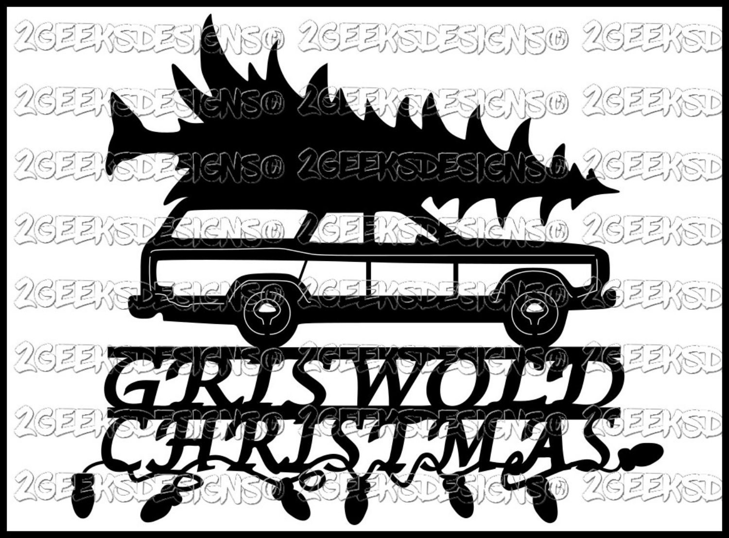 Download Griswold Christmas Station Wagon Svg Dxf Vector Art | Etsy