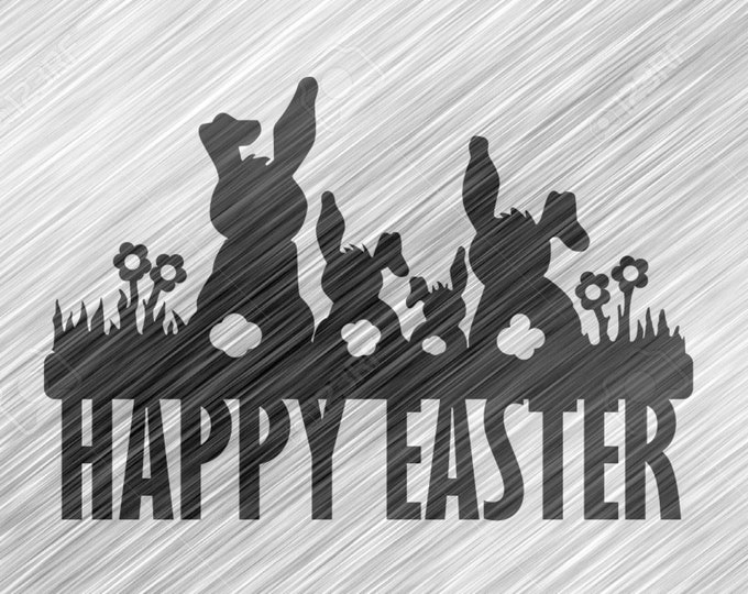 Happy Easter Bunny Bunch Svg - Dxf - Vector Art - Digital Download ...