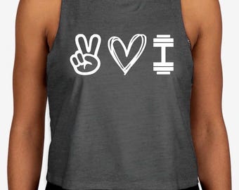 Canotta corta da allenamento da donna Peace Love Lift