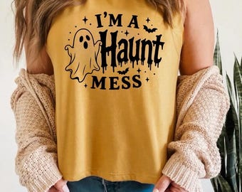 Ik ben een spookachtig rommeltje tanktop | Halloween tanktop voor dames