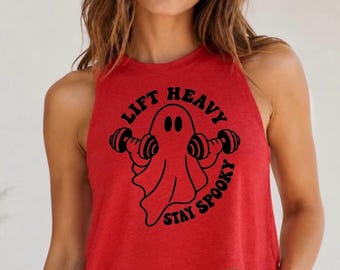 Lift Heavy Stay Spooky cropped tanktop voor dames