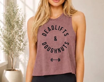 Deadlifts And Doughnuts cropped workout tanktop voor dames