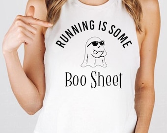 Running Is Some Boo Sheet cropped tanktop voor dames