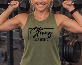 Canotta corta da allenamento da donna Strong As A Mother