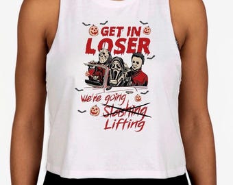 Get In Loser We’re Going Lifting, Halloween sporttopje, cropped tanktop voor dames