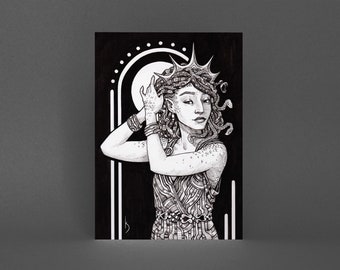 Medusa - Getting Ready - Art Print - Matte - 5x7 - Wall Art