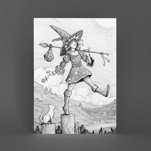 Le fou - Tarot - Impression d'art premium - Art mural