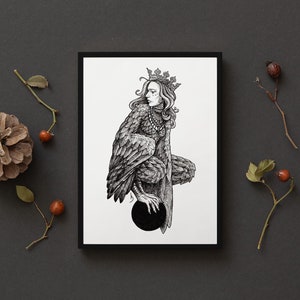 La reine des harpies - Impression d'art premium - Art mural