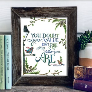 Aslan quote, Chronicles of Narnia, Narnia print, cs lewis, watercolor print, literary quote, inspirational wall art, nursery wall art