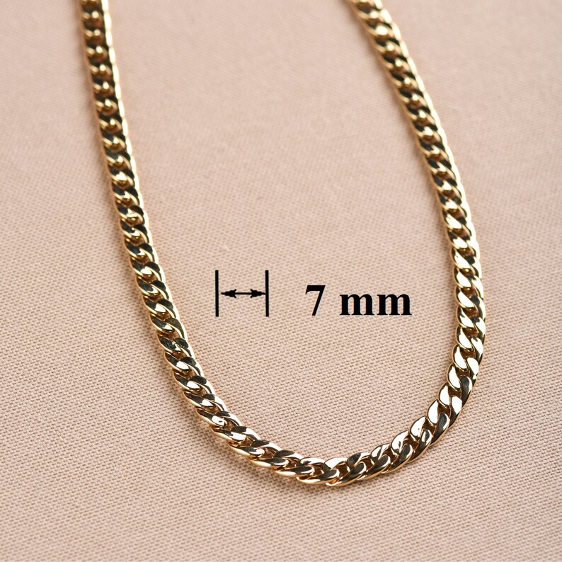 7MM Thick Curb Chain Necklace Simple Gold Chain Necklace Etsy