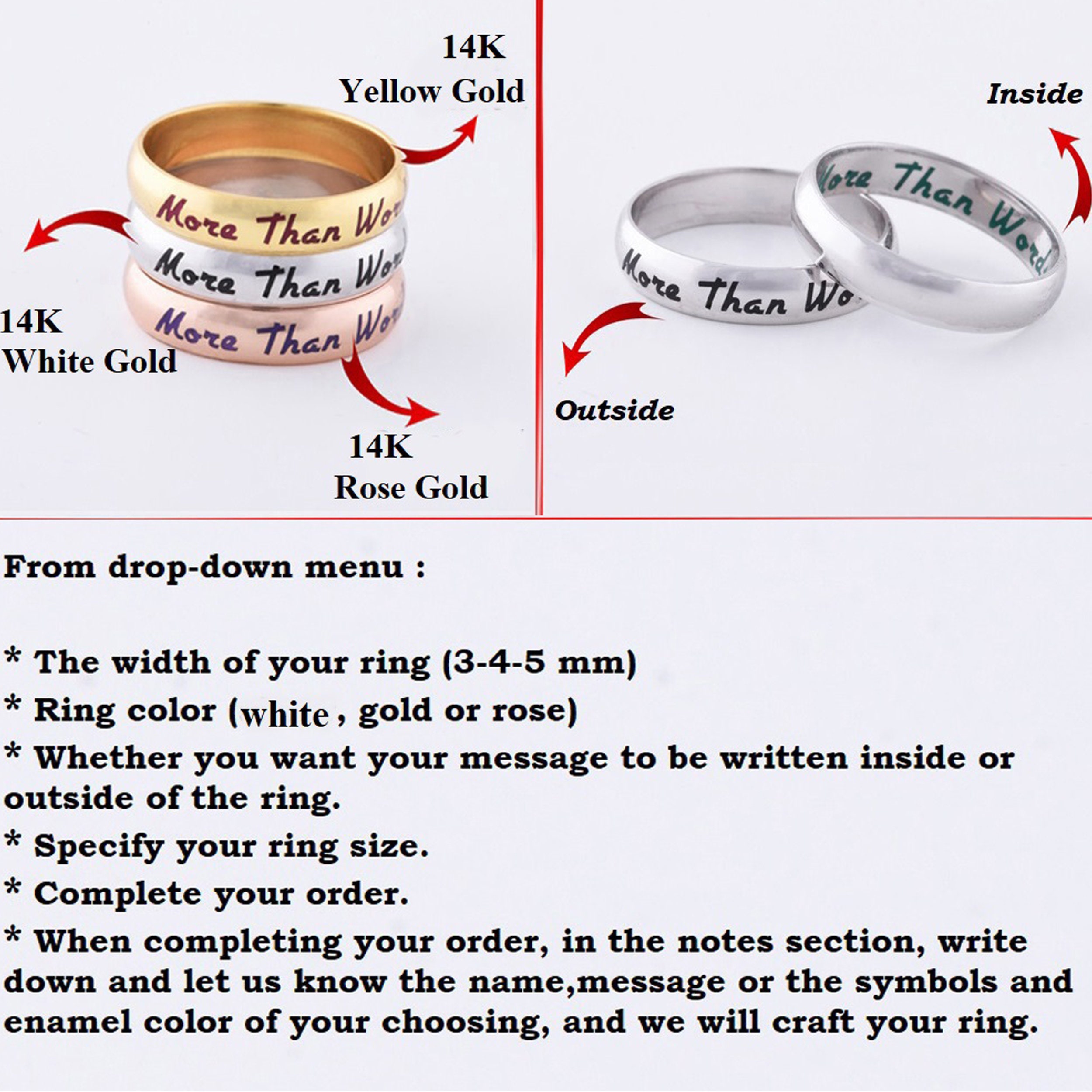 Coordinate Ring Example 14K Gold Coordinate Ring, Stacking Rings, Personalized Ring, Gold Ring ...