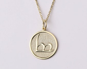 Collar élfico de oro de 14 quilates, collar con letra élfica, joyería élfica, collar con letra élfica, colgante con nombre élfico, collar élfico personalizado