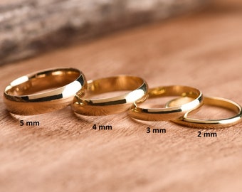 3 mm Classic 14k Gold Wedding Band, Yellow, White, or Rose Gold Traditional Half Round Wedding or Promise Ring, Solid 14k Gold Wedding Ring