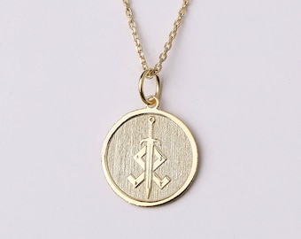 Viking Sword Necklace, Norse Sword Pendant, Viking Jewelry Gift, Odin Symbol Necklace, Warrior Amulet Necklace, 14k Solid Gold Option