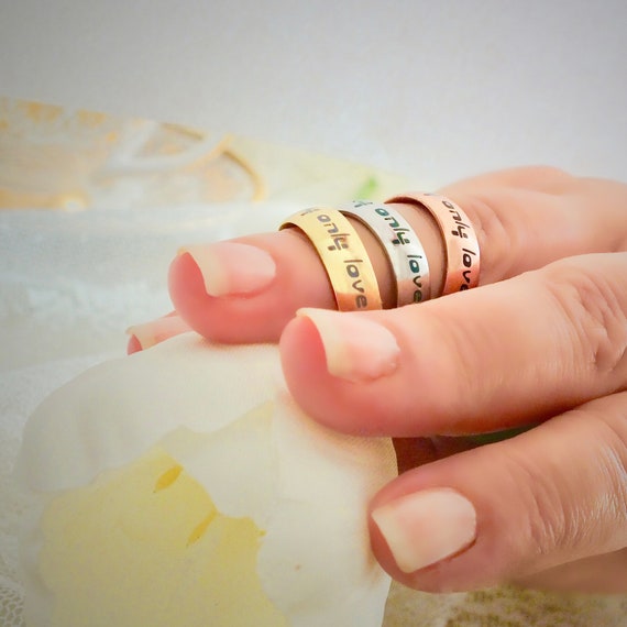 Custom word best sale rings