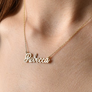 Gold Name Necklace, Custom Name Necklace, Silver Necklaces for Women, Personalized Name Necklace, Bridesmaid Gift, Bridesmaid Necklace