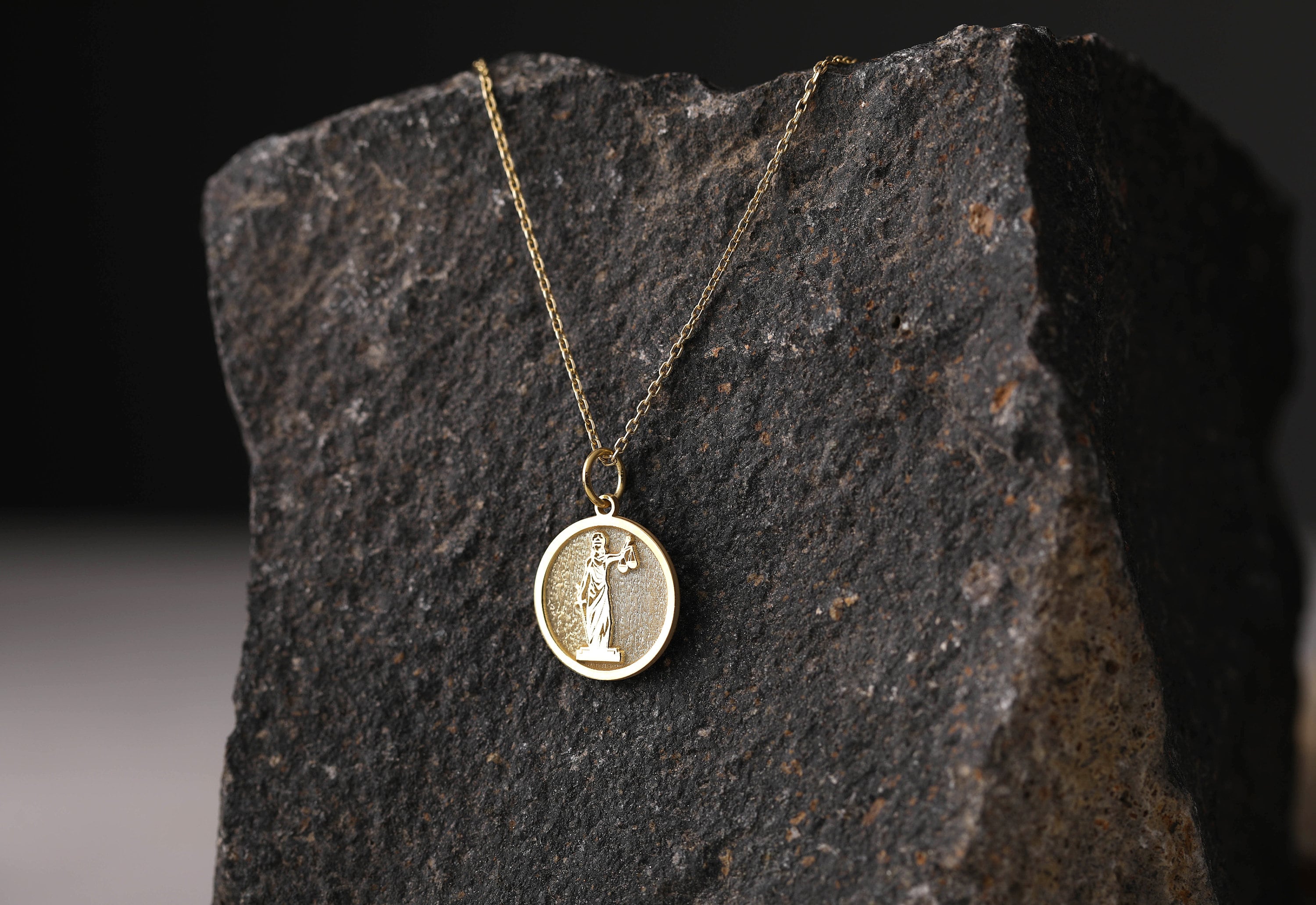 14k Gold Lady Justice Necklace, Personalized Lady Justice Pendant, Lawyer Graduation Necklace, Lawyer Necklace Charm, Attorney in Law Gift