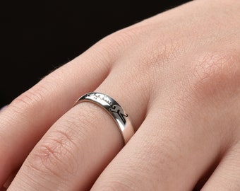 Personalized Arabic Ring, Silver Arabic Ring, Women Name Ring, Calligraphy Name Band, Women Gift Ring, Gift for Her, Silver Name Ring