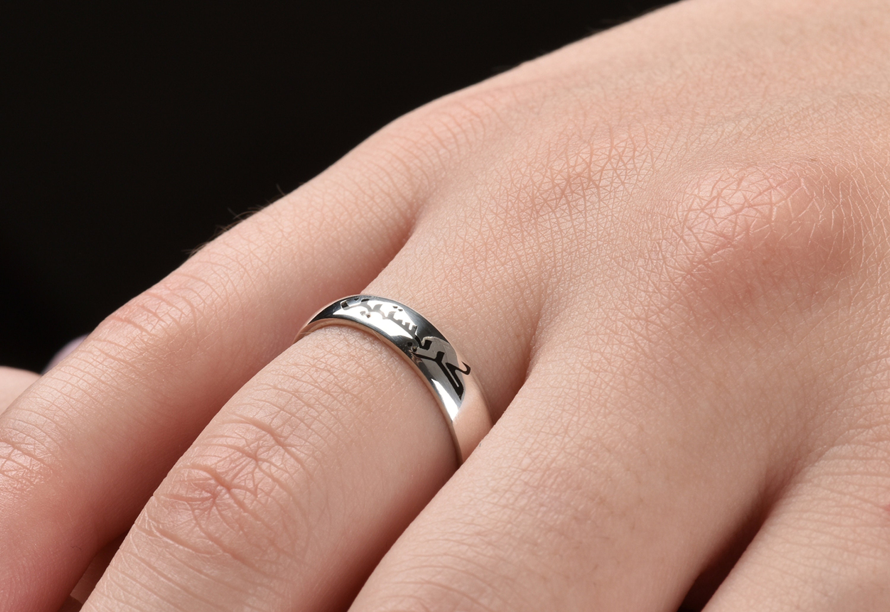 Personalized Arabic Ring Silver Arabic Ring Women Name Ring Etsy