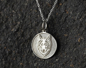 Wolf Head Necklace, Personalized Wolf Pendant, Animal Spirit Charm, Wolf Jewelry Gift, Necklace for Men Women, 14k Solid Gold Option