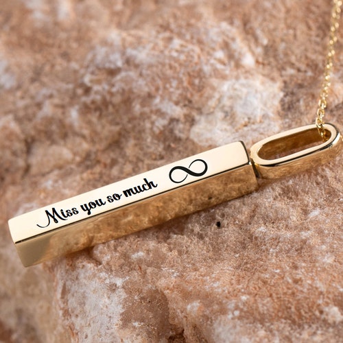 Bar Cremation Jewelry Urn Necklace 