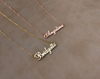 14K Solid Gold Personalized Necklace 