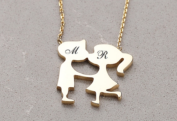 Set Gold Elephant Necklace Set Hugs and Kisses Necklace | eBay