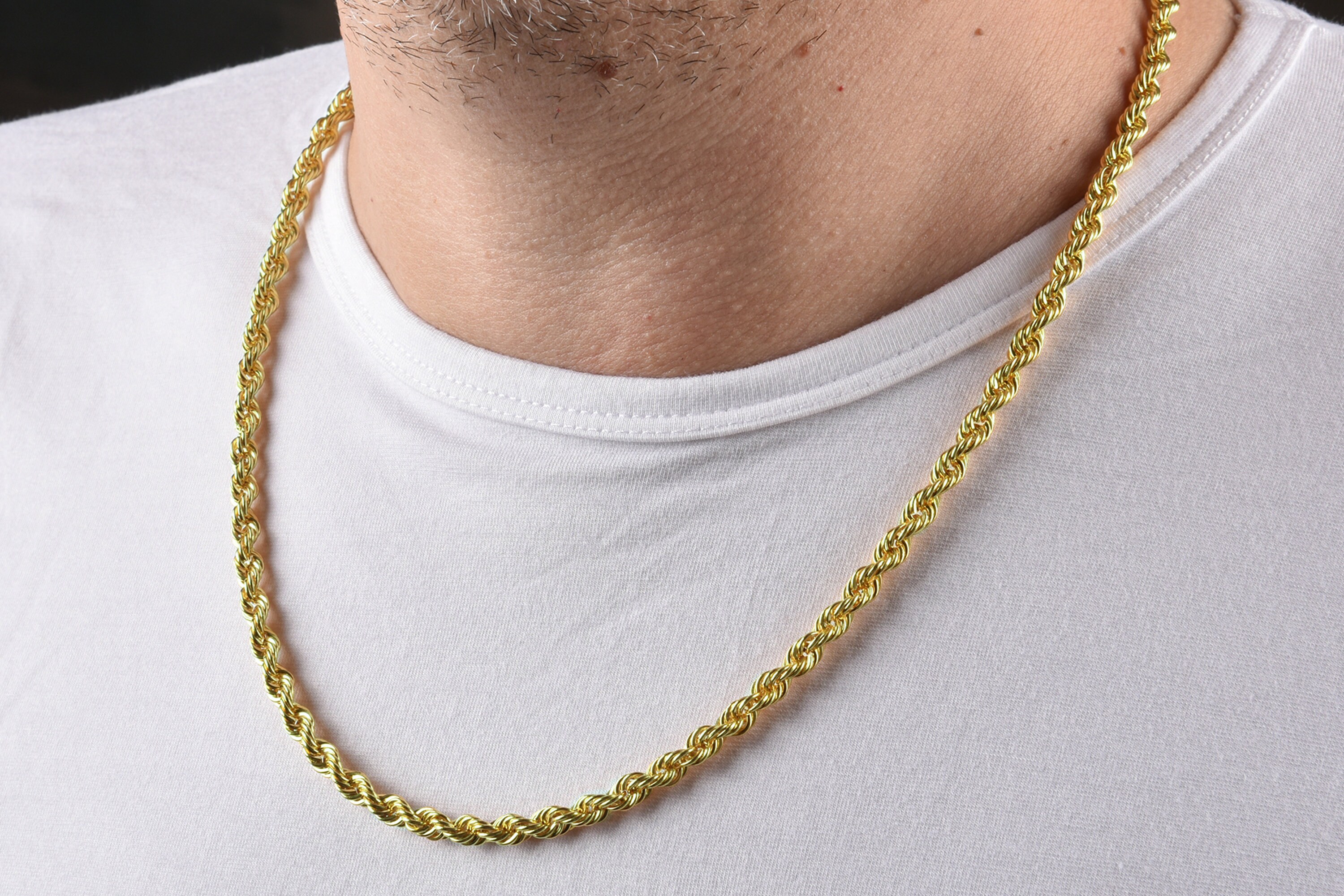 14K Gold Rope Chain Necklace 14K Gold 