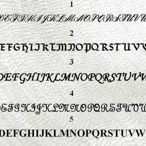 May include: Five rows of the alphabet in different cursive fonts. The first row is in a script font, the second row is in a block font, the third row is in a cursive font, the fourth row is in a script font, and the fifth row is in a block font.