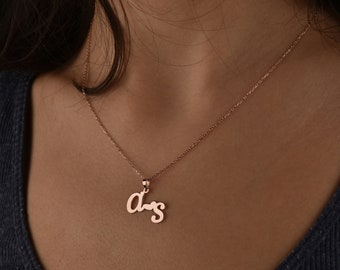 Script Name Necklace, Necklace for Woman, Two Letters Necklace, Two Initial Necklace, Personalized Necklace Gold, Valentines Day Gold Gift