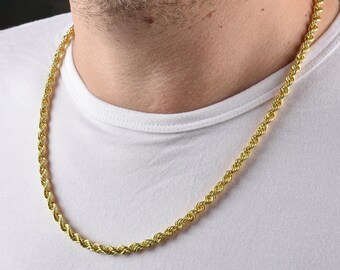 Mens Gold Rope Chain - Etsy
