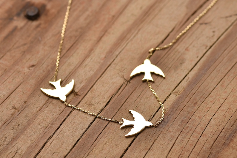 Swallow Bird Gold Necklace Gold Bird Necklace Seagull Gold - Etsy