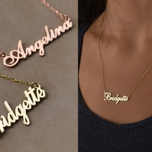 14k Gold Personalize Name Necklace, Personalize Gift, Script Name Necklace, Cursive Name Jewelry, Necklace For Women, Birthday Gift Necklace