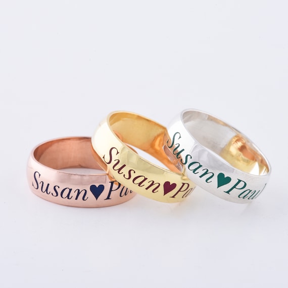 Couple Rings For Engagement With Names 2024 | favors.com
