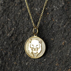 14k Gold Tiger Head Necklace, Personalized Tiger Head Pendant, Wild ...