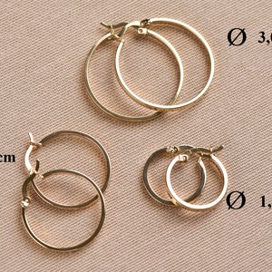 14K Solid Gold Endless Hoop Earrings, 1,8 cm to 3 cm Diamenter Gold Hoop Earrings, Thick Small Hoop Earrings, Square Edges Hoop Earrings